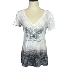 Fayetteville‎ AR Motorcycle Rally Graphic T Womens Lg. V Neck Bikercore Wings